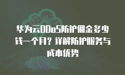 华为云DDoS防护佣金多少钱一个月？详解防护服务与成本优势