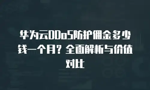 华为云DDoS防护佣金多少钱一个月？全面解析与价值对比