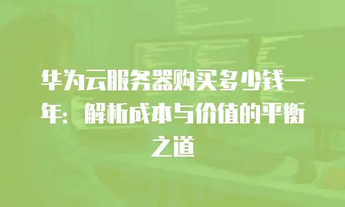 华为云服务器购买多少钱一年：解析成本与价值的平衡之道