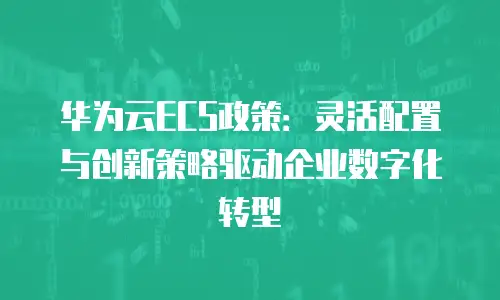 华为云ECS政策：灵活配置与创新策略驱动企业数字化转型