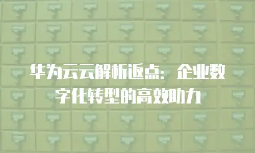 华为云云解析返点：企业数字化转型的高效助力