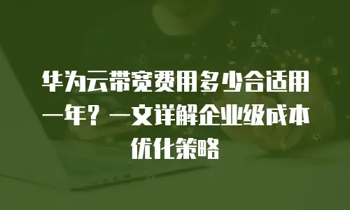 华为云带宽费用多少合适用一年？一文详解企业级成本优化策略