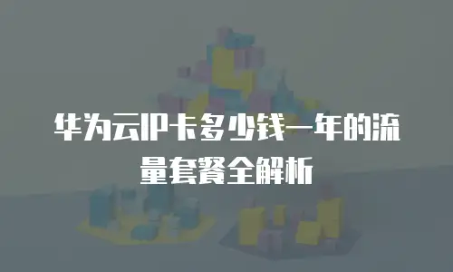 华为云IP卡多少钱一年的流量套餐全解析