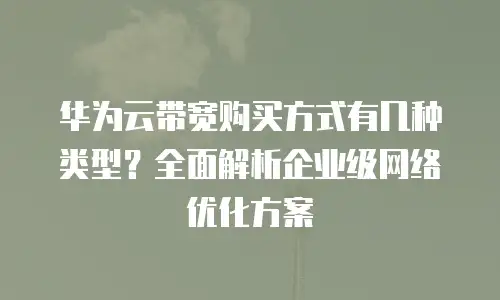 华为云带宽购买方式有几种类型？全面解析企业级网络优化方案