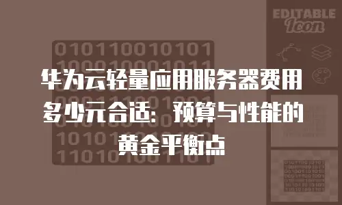 华为云轻量应用服务器费用多少元合适：预算与性能的黄金平衡点