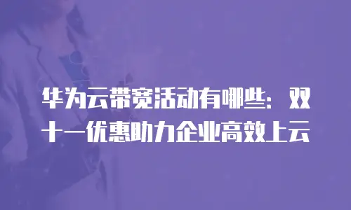 华为云带宽活动有哪些：双十一优惠助力企业高效上云