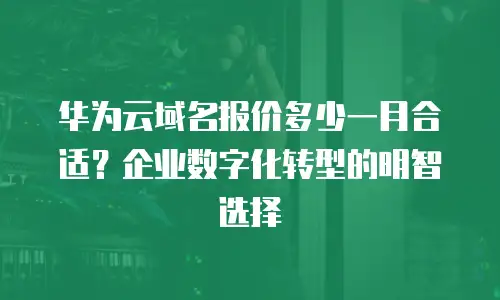华为云域名报价多少一月合适？企业数字化转型的明智选择
