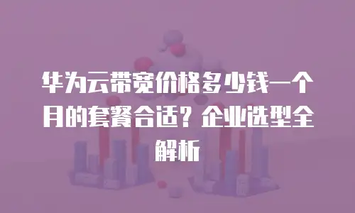 华为云带宽价格多少钱一个月的套餐合适？企业选型全解析