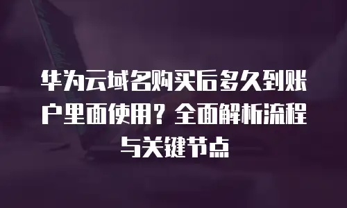 华为云域名购买后多久到账户里面使用？全面解析流程与关键节点