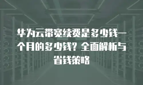 华为云带宽续费是多少钱一个月的多少钱？全面解析与省钱策略