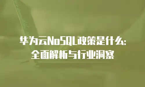 华为云NoSQL政策是什么：全面解析与行业洞察