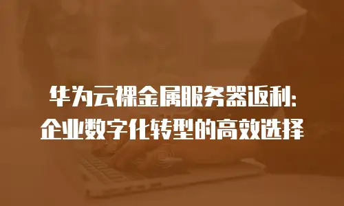华为云裸金属服务器返利：企业数字化转型的高效选择