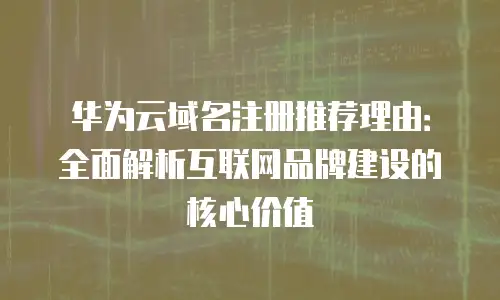 华为云域名注册推荐理由：全面解析互联网品牌建设的核心价值