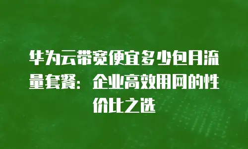 华为云带宽便宜多少包月流量套餐：企业高效用网的性价比之选