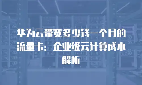 华为云带宽多少钱一个月的流量卡：企业级云计算成本解析