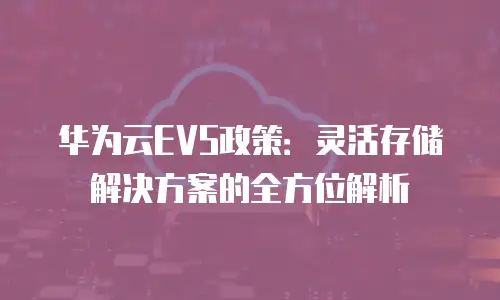 华为云EVS政策：灵活存储解决方案的全方位解析