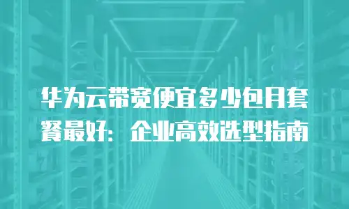 华为云带宽便宜多少包月套餐最好：企业高效选型指南