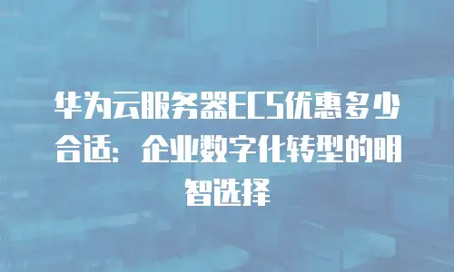 华为云服务器ECS优惠多少合适：企业数字化转型的明智选择