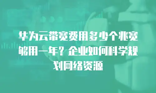 华为云带宽费用多少个兆宽够用一年？企业如何科学规划网络资源