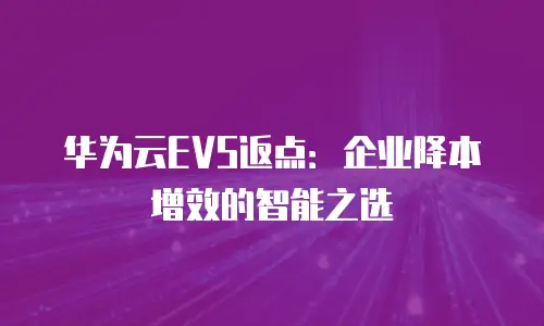 华为云EVS返点：企业降本增效的智能之选