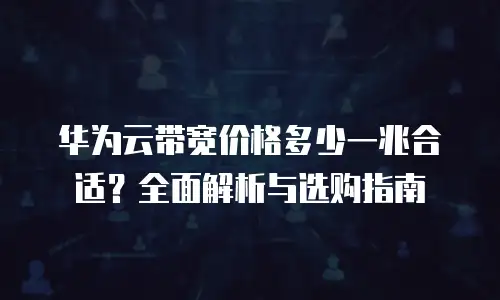 华为云带宽价格多少一兆合适？全面解析与选购指南