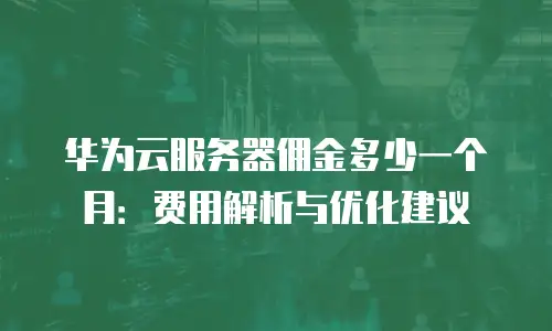 华为云服务器佣金多少一个月：费用解析与优化建议