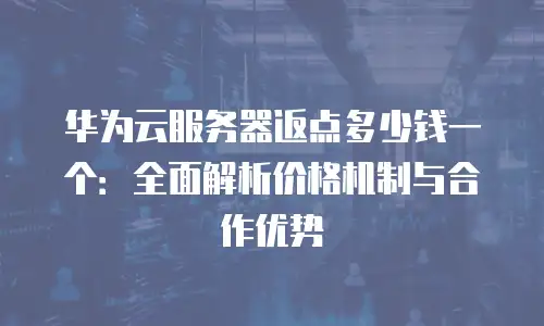 华为云服务器返点多少钱一个：全面解析价格机制与合作优势