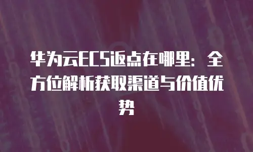 华为云ECS返点在哪里：全方位解析获取渠道与价值优势