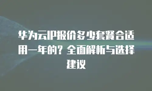 华为云IP报价多少套餐合适用一年的？全面解析与选择建议