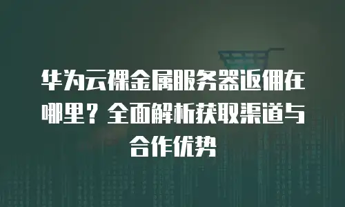 华为云裸金属服务器返佣在哪里？全面解析获取渠道与合作优势