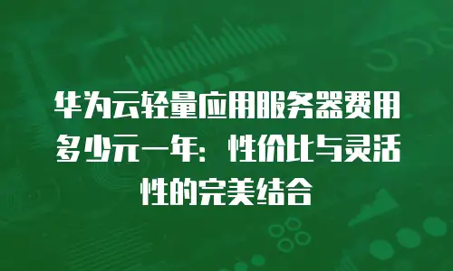 华为云轻量应用服务器费用多少元一年：性价比与灵活性的完美结合