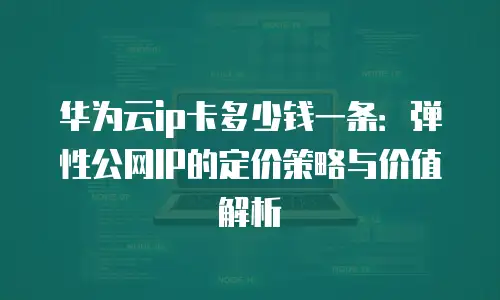 华为云ip卡多少钱一条：弹性公网IP的定价策略与价值解析
