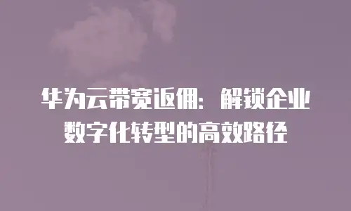 华为云带宽返佣：解锁企业数字化转型的高效路径