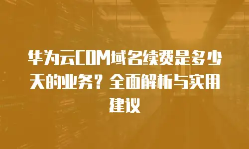 华为云COM域名续费是多少天的业务？全面解析与实用建议