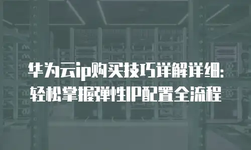 华为云ip购买技巧详解详细：轻松掌握弹性IP配置全流程