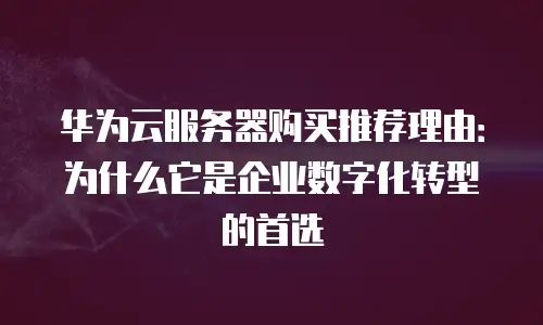 华为云服务器购买推荐理由：为什么它是企业数字化转型的首选