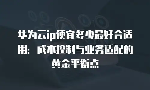 华为云ip便宜多少最好合适用：成本控制与业务适配的黄金平衡点