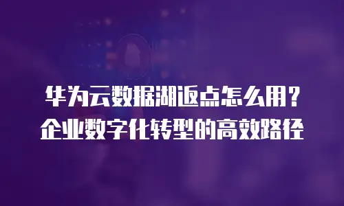 华为云数据湖返点怎么用？企业数字化转型的高效路径