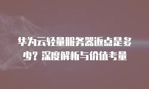 华为云轻量服务器返点是多少？深度解析与价值考量