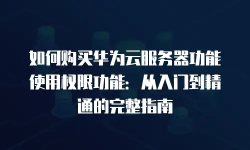 如何购买华为云服务器功能使用权限功能：从入门到精通的完整指南