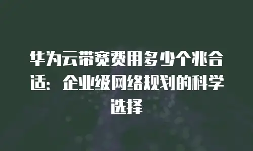 华为云带宽费用多少个兆合适：企业级网络规划的科学选择
