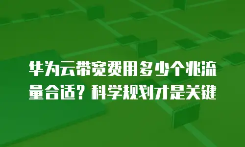 华为云带宽费用多少个兆流量合适？科学规划才是关键