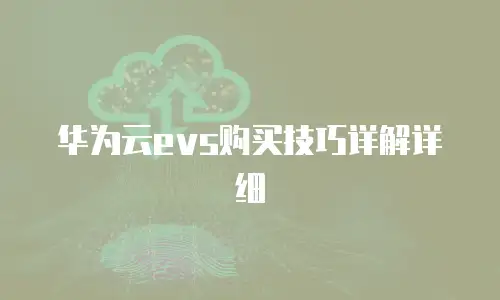 华为云evs购买技巧详解详细