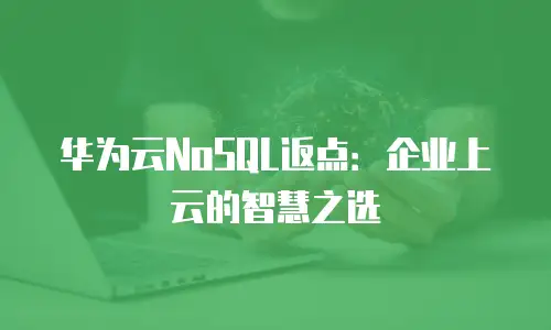 华为云NoSQL返点：企业上云的智慧之选