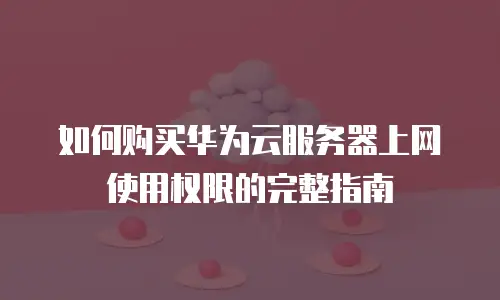 如何购买华为云服务器上网使用权限的完整指南