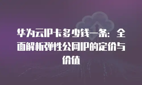 华为云IP卡多少钱一条：全面解析弹性公网IP的定价与价值