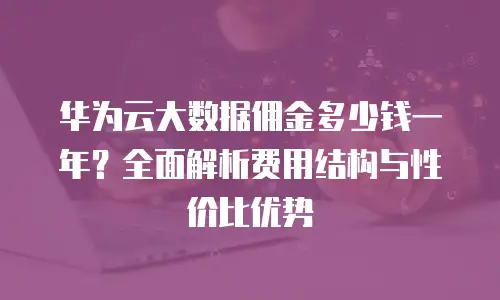 华为云大数据佣金多少钱一年？全面解析费用结构与性价比优势