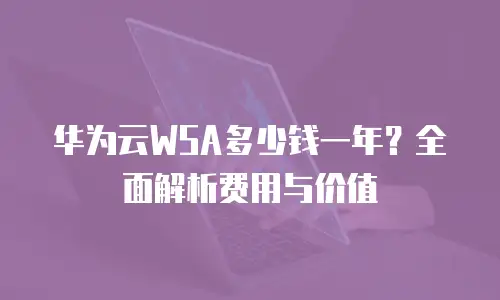 华为云WSA多少钱一年？全面解析费用与价值