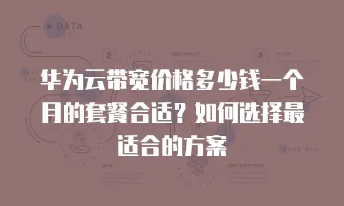 华为云带宽价格多少钱一个月的套餐合适？如何选择最适合的方案