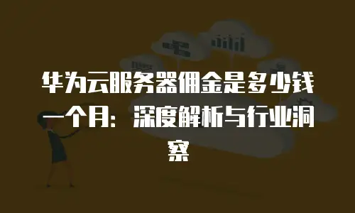 华为云服务器佣金是多少钱一个月：深度解析与行业洞察